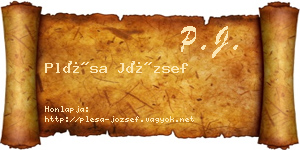 Plésa József névjegykártya